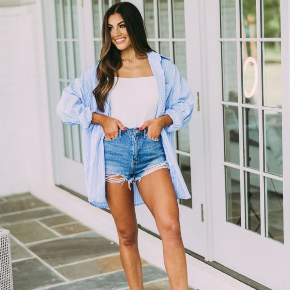 These Three Boutique Oversized Striped button down